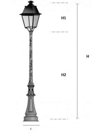 Lampadaire en fonte 265 cm